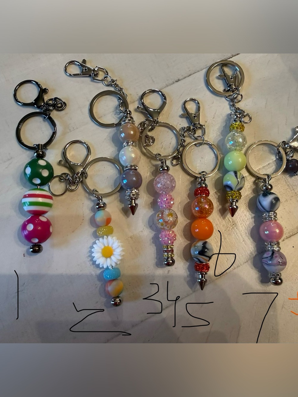 Handmade Beaded Keychains - Assorted Pastel & Bright Colors